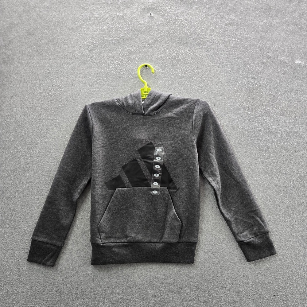 Adidas Boy Hoodie S‎ Gray Fleece Activewear Fleece Pullover